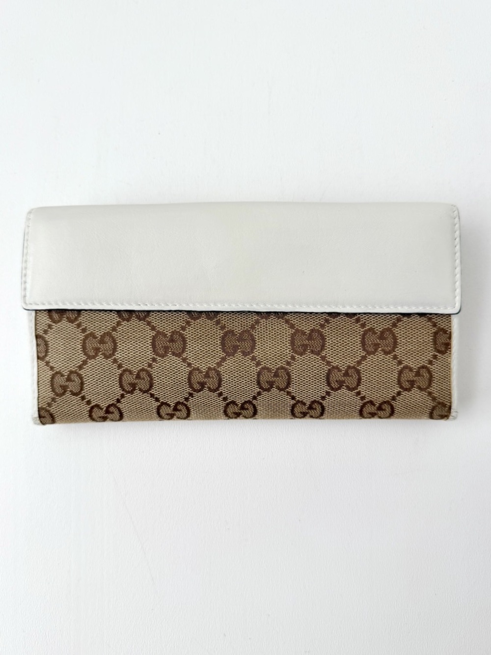 GUCCI | GG Canvas Heart Flap Wallet Beige White Monogram Logo Y2K - Picture 5 of 15
